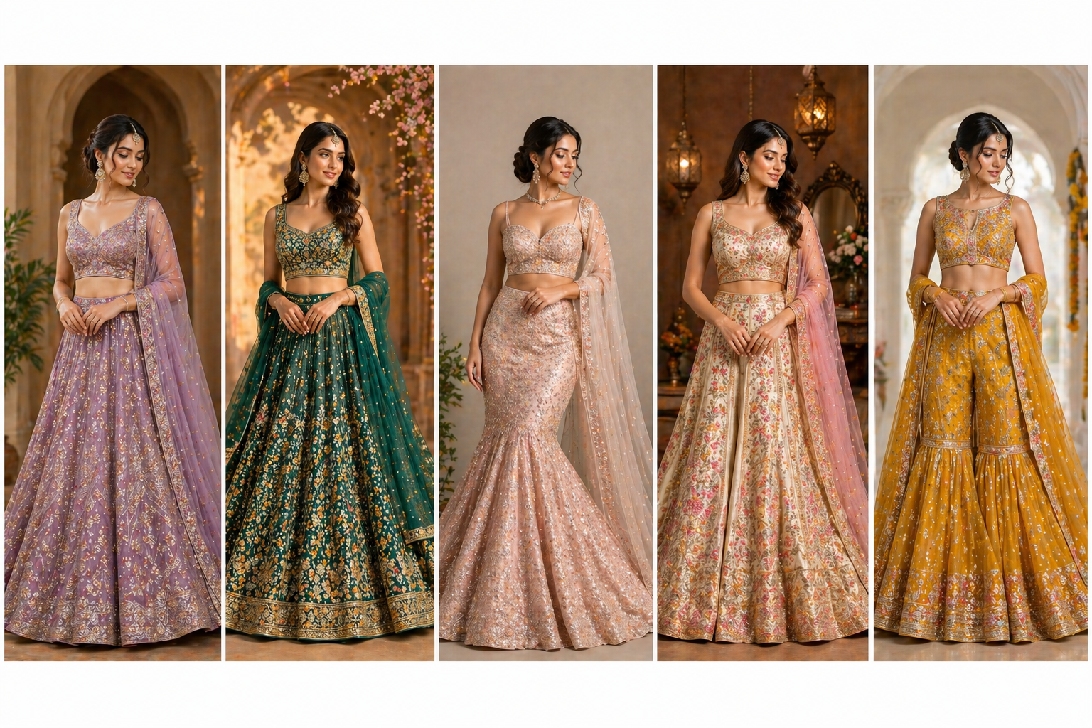 different lehenga styles