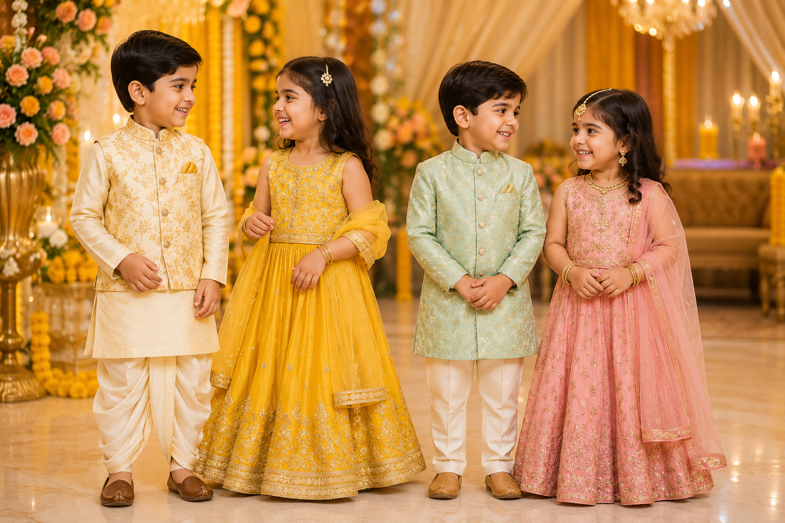 traditional kidswear, Indian wedding outfits for kids.