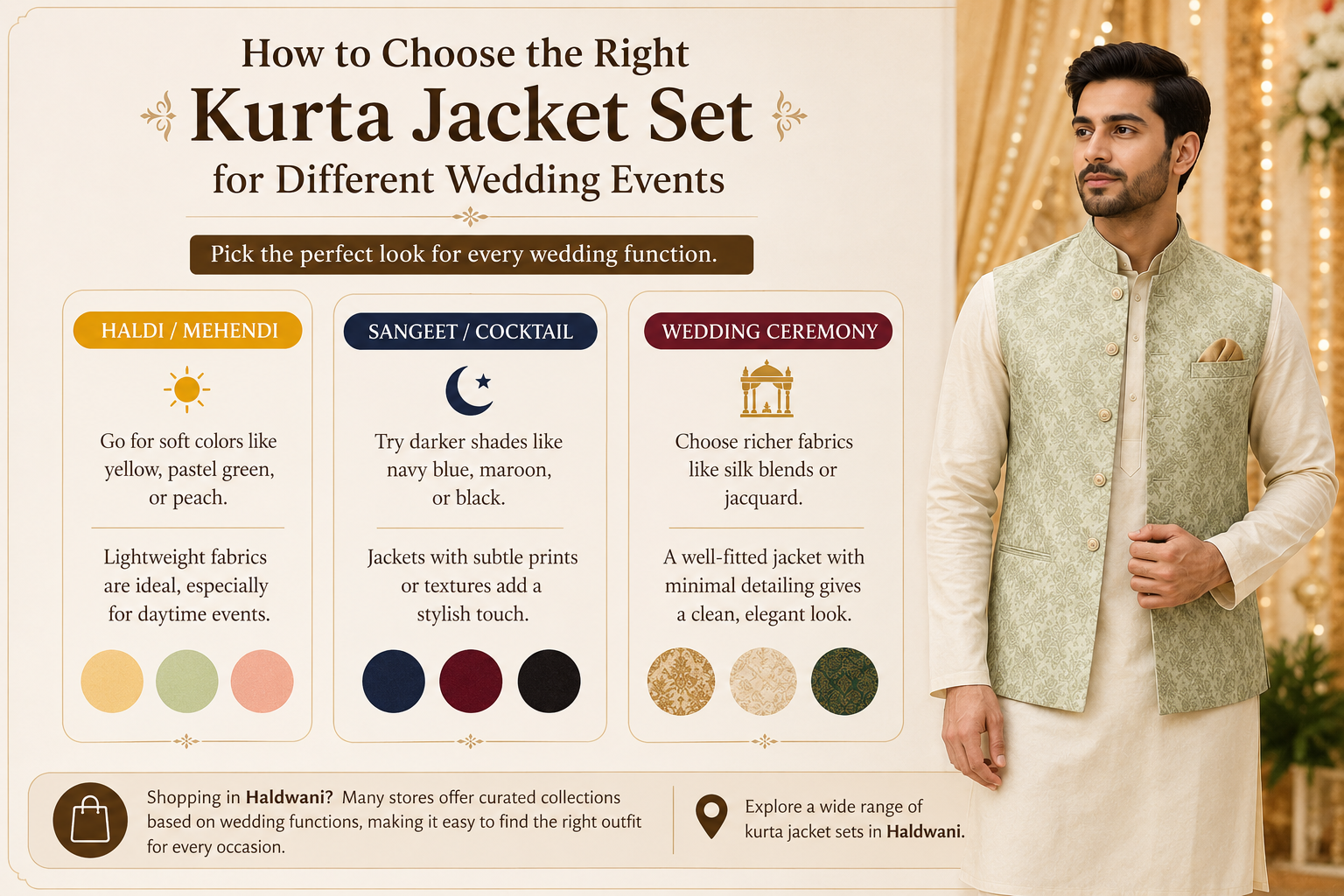 kurta jacket set, men ethnic wear