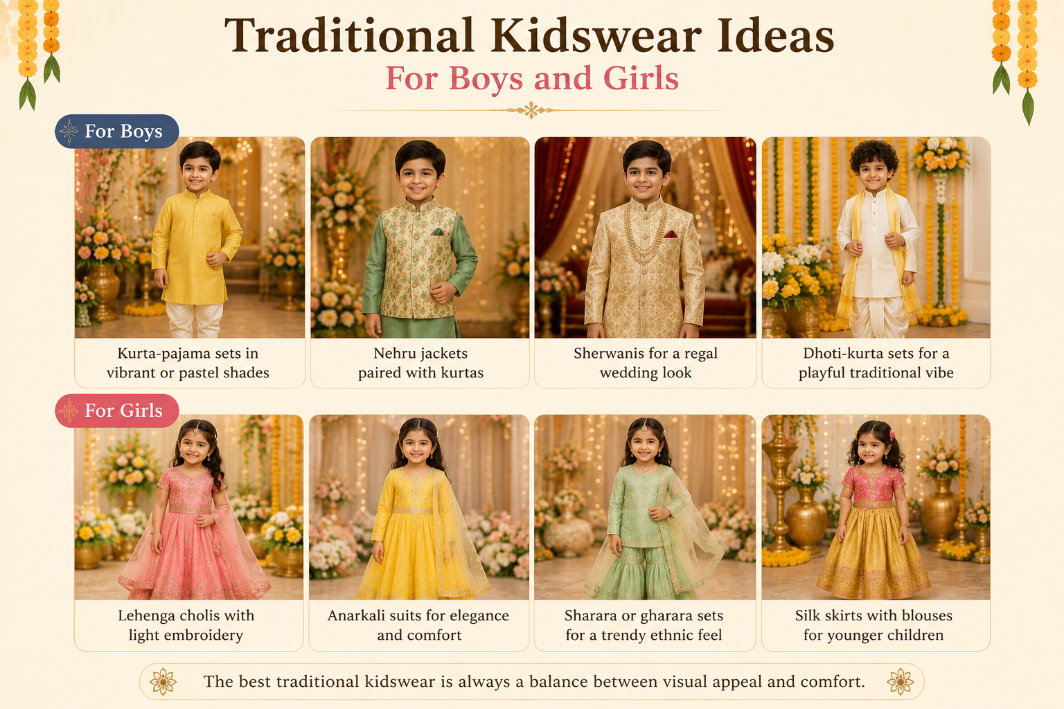 traditional kidswear, Indian wedding outfits for kids.