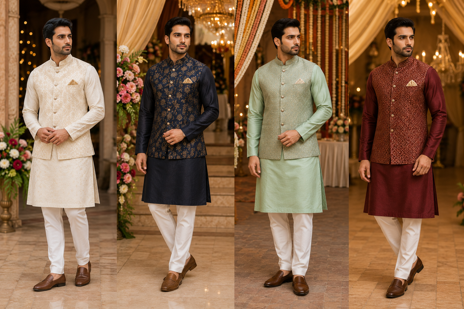 kurta jacket set, men ethnic wear