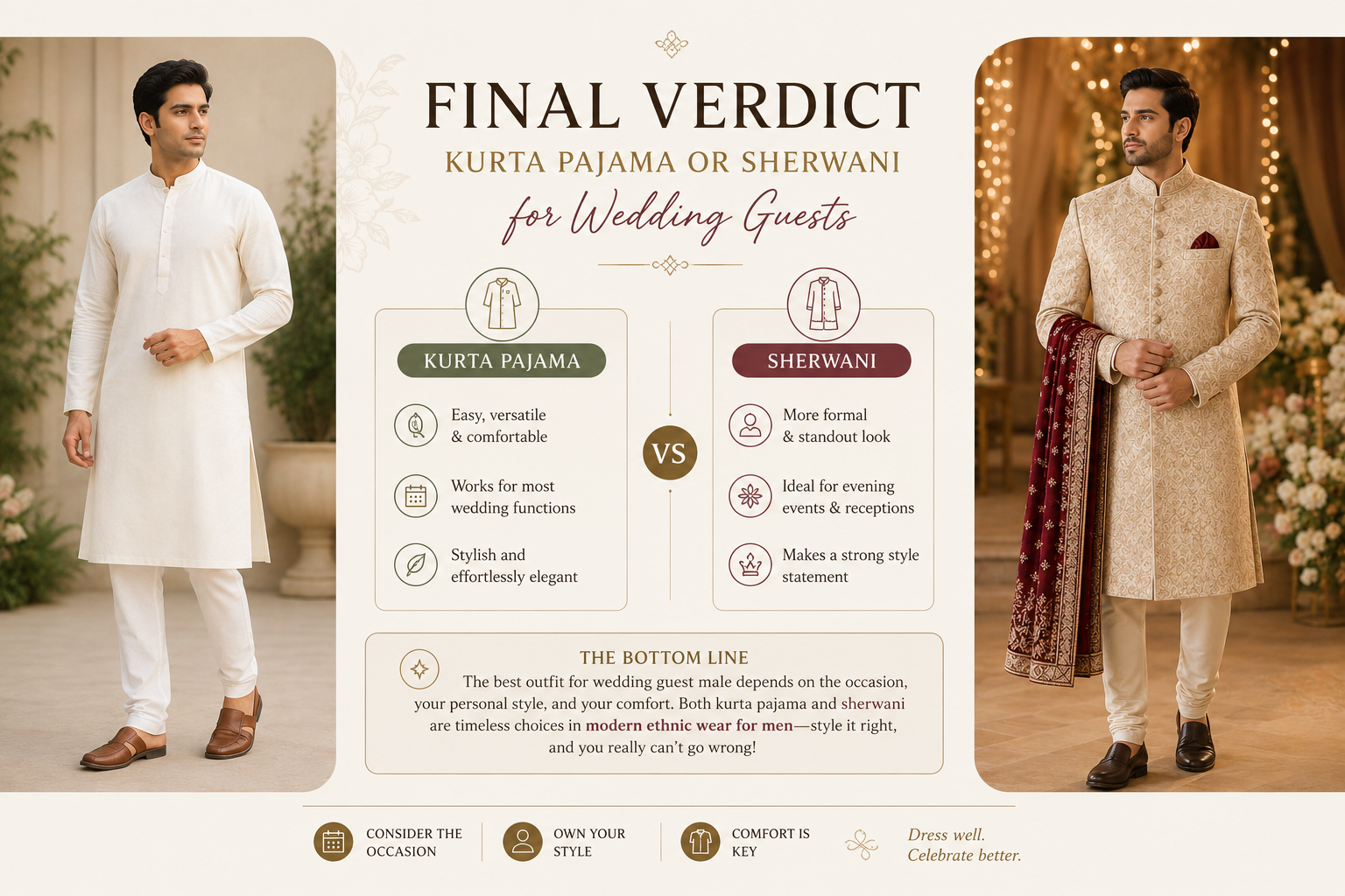 modern ethnic wear for men, best outfit for wedding guest male