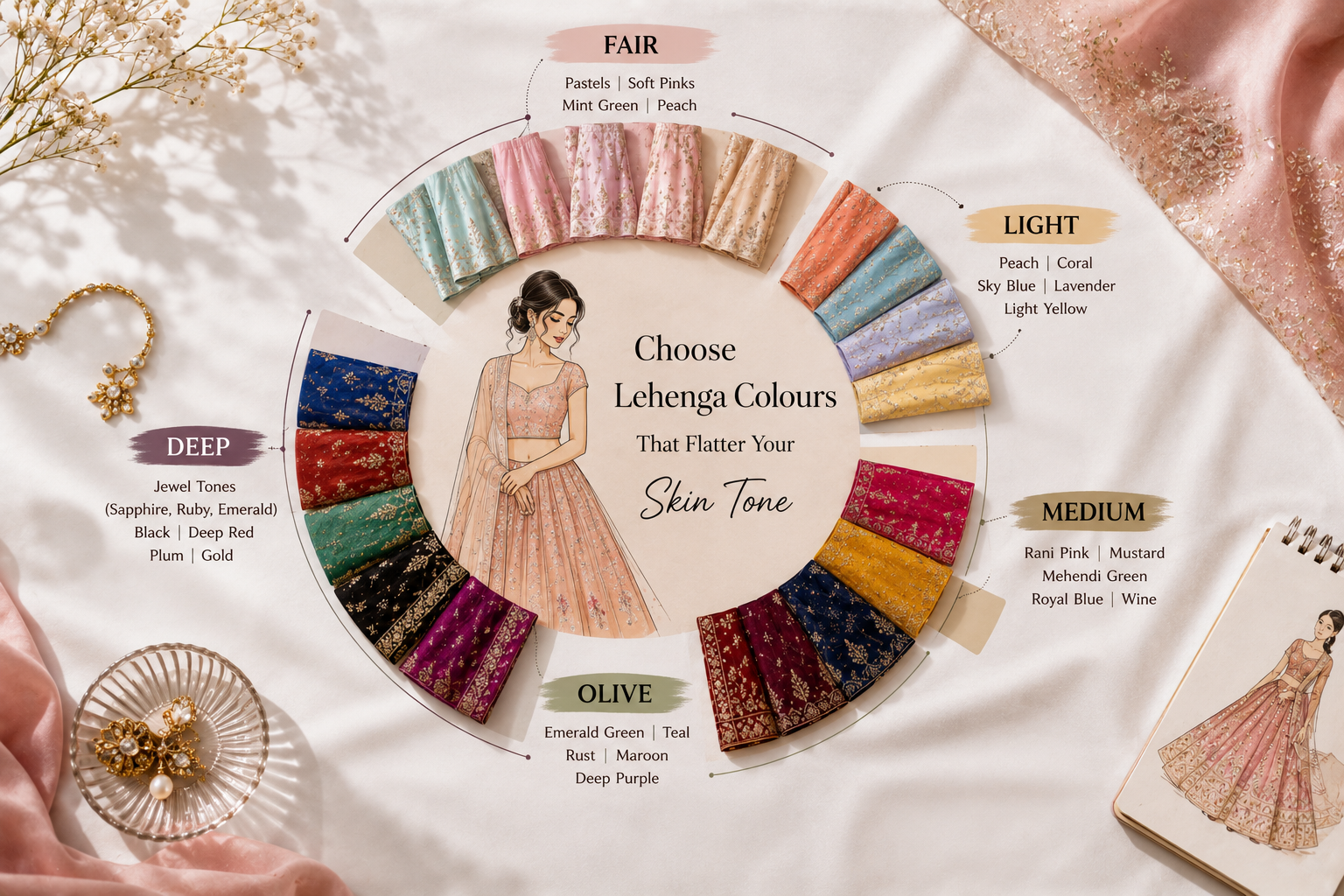 lehenga colour combinations, best lehenga colour