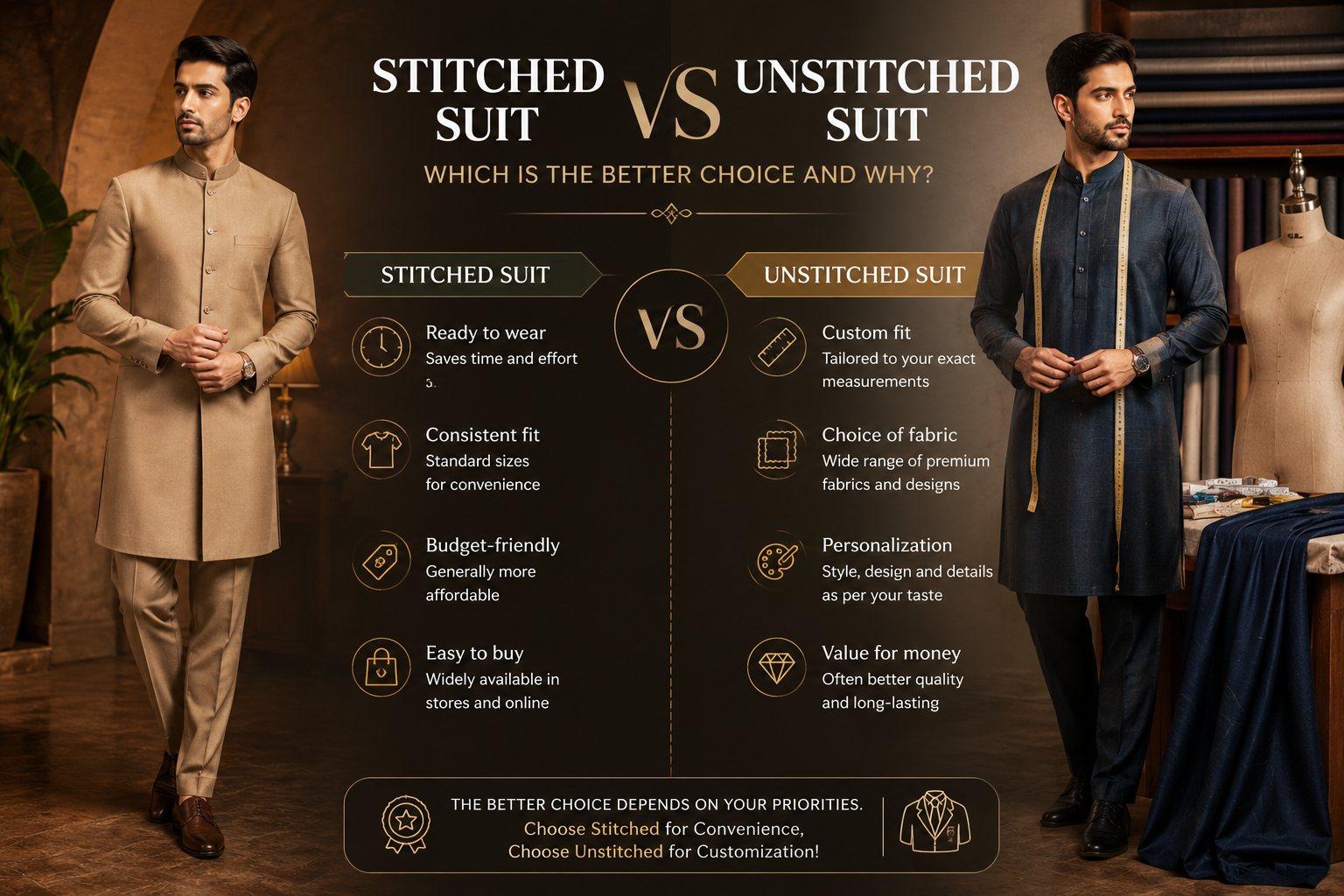 Stitched Suit vs Unstitched Suit