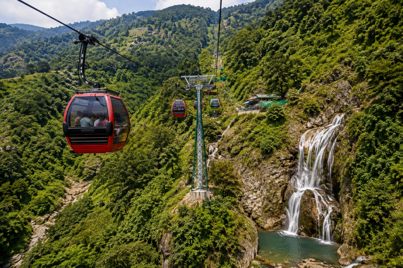 Ropeway experience near Bhatta Falls in Mussoorie