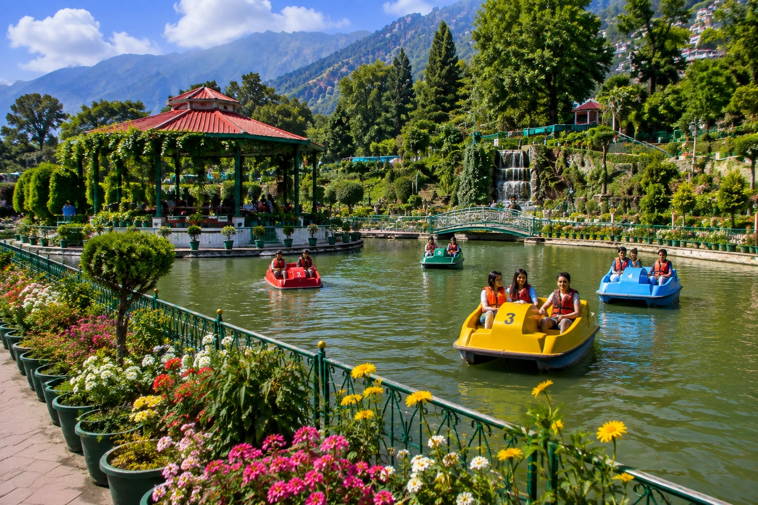 Paddle boating at Company Garden Mussoorie