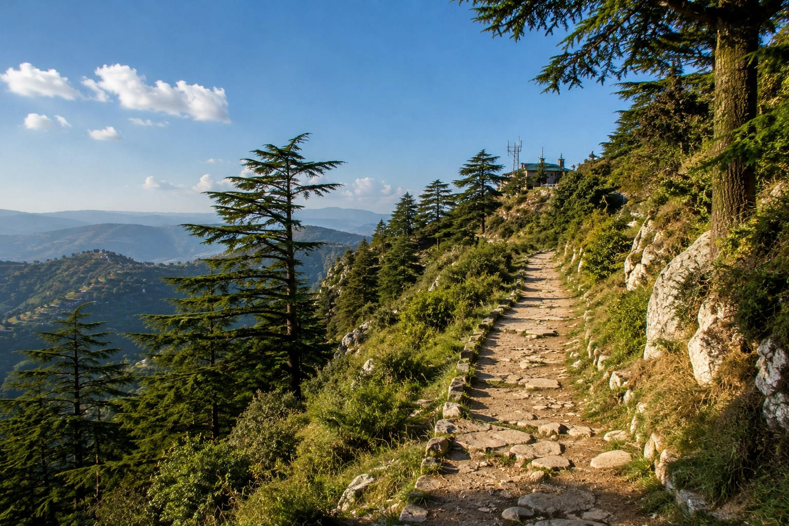 Walking trail leading towards George Everest Peak in Mussoorie