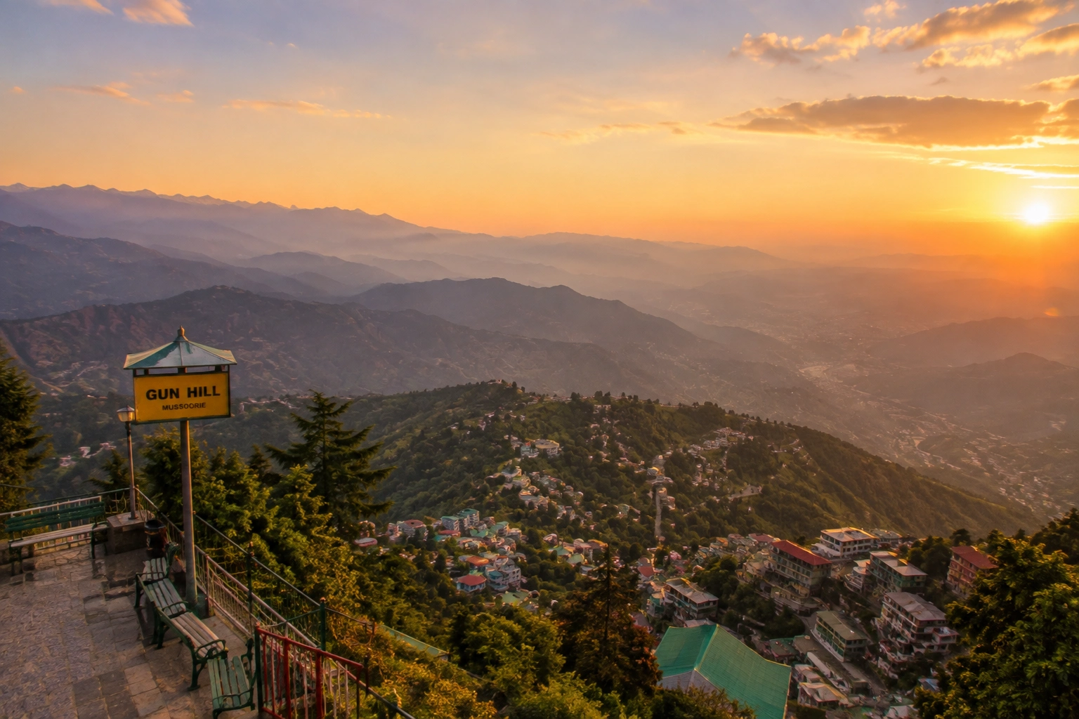 Sunset view from Gun Hill Mussoorie