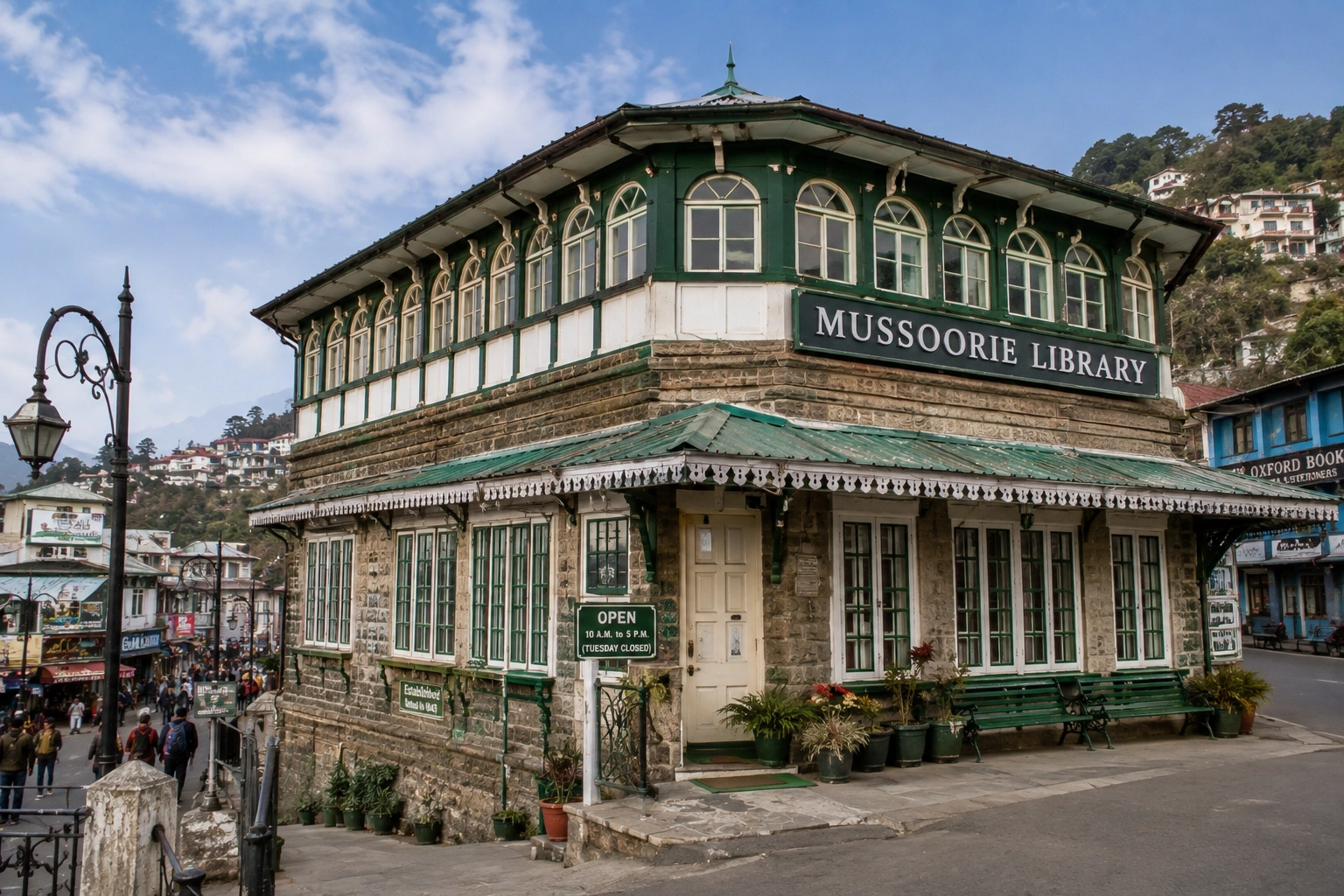 Historic library building near Library Chowk Mussoorie